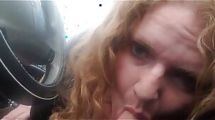 Dirty blowjob in my friend's car!