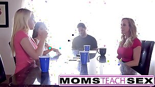 MomsTeachSex - Hot Mom & Teen Friends Orgy Fuck With Neighbor
